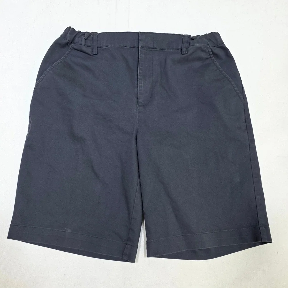 Universal School Uniforms 3pk Shorts Boy 20H Navy Blue Flat Front Chino Stretch